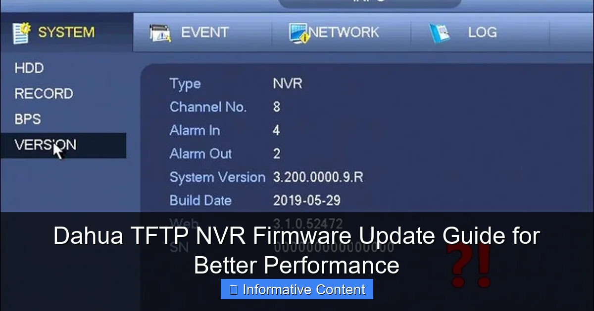 Dahua TFTP NVR Firmware Update Guide for Better Performance
