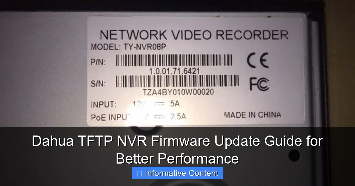 Dahua TFTP NVR Firmware Update Guide for Better Performance