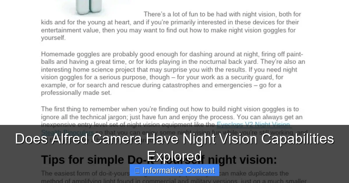 Does Alfred Camera Have Night Vision Capabilities Explored