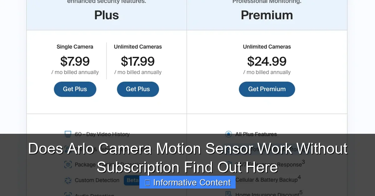 Does Arlo Camera Motion Sensor Work Without Subscription Find Out Here
