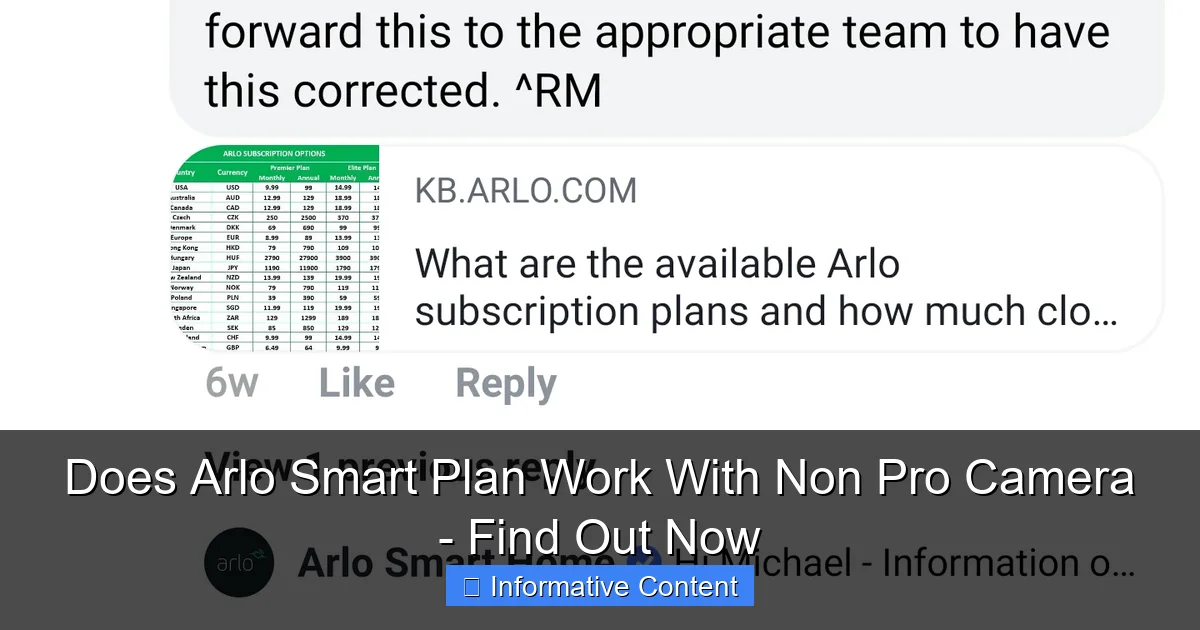 Does Arlo Smart Plan Work With Non Pro Camera - Find Out Now