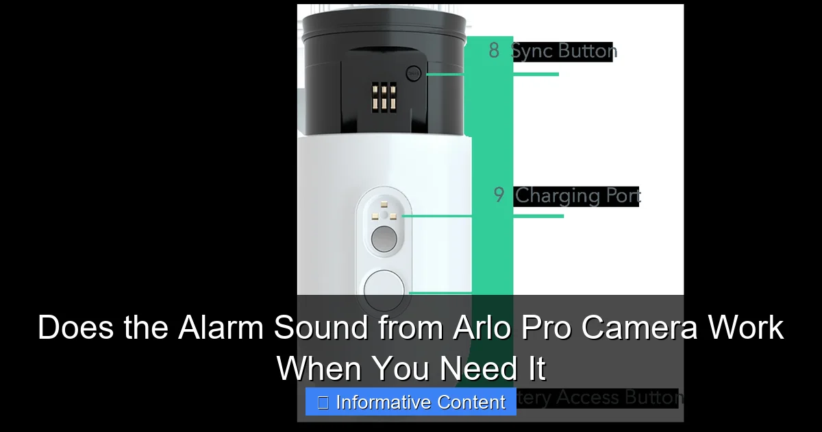 Does the Alarm Sound from Arlo Pro Camera Work When You Need It