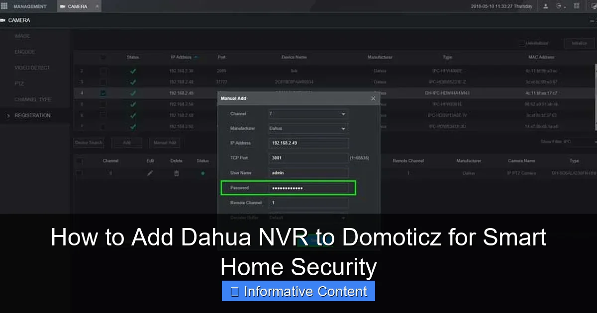 How to Add Dahua NVR to Domoticz for Smart Home Security
