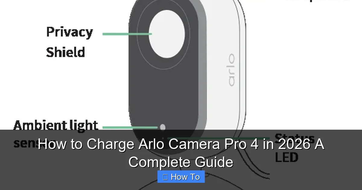 How to Charge Arlo Camera Pro 4 in 2026 A Complete Guide