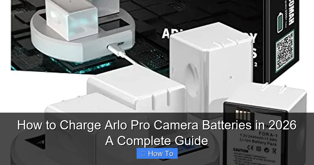 How to Charge Arlo Pro Camera Batteries in 2026 A Complete Guide