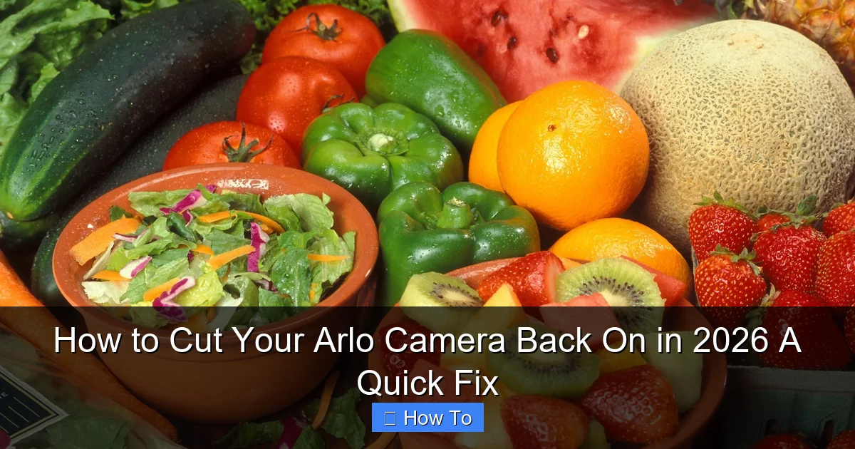 How to Cut Your Arlo Camera Back On in 2026 A Quick Fix