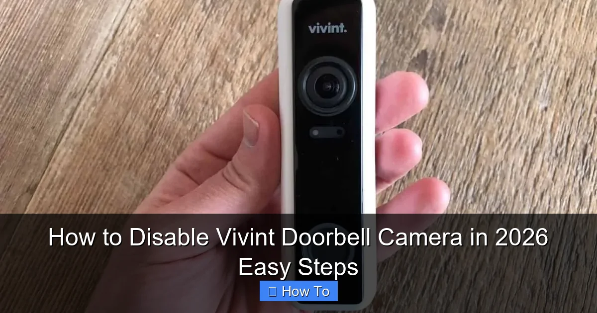 How to Disable Vivint Doorbell Camera in 2026 Easy Steps