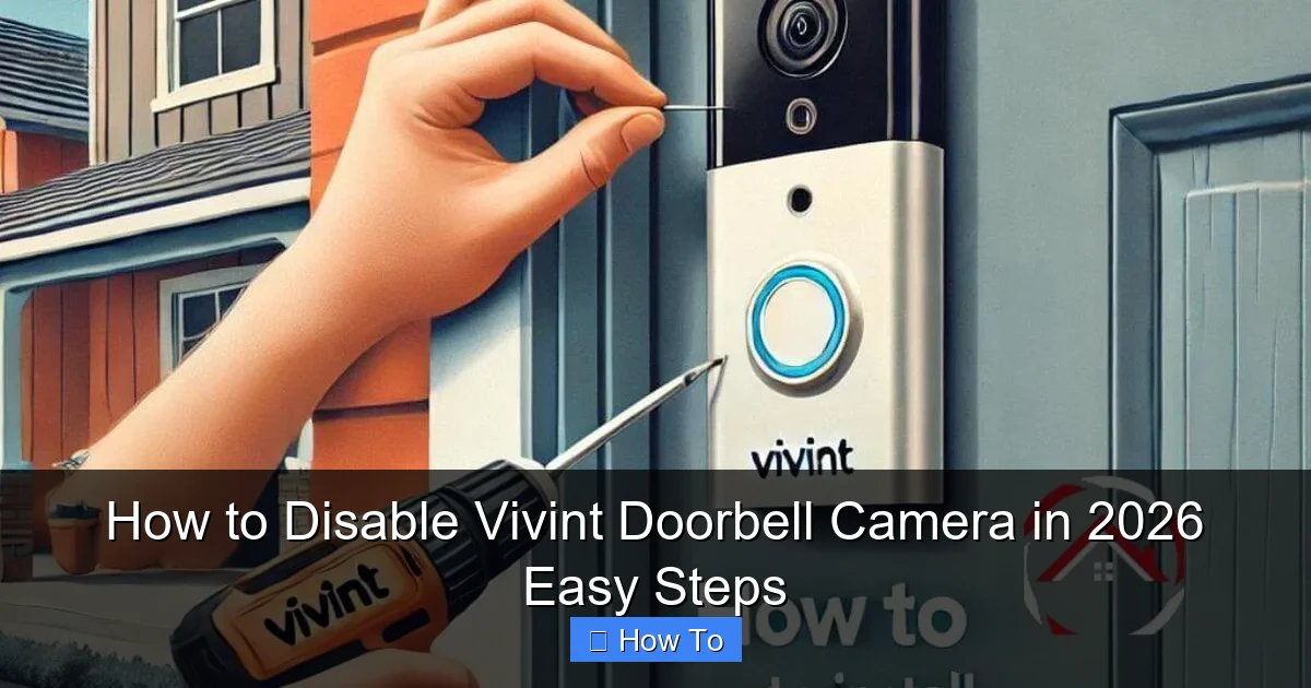 How to Disable Vivint Doorbell Camera in 2026 Easy Steps