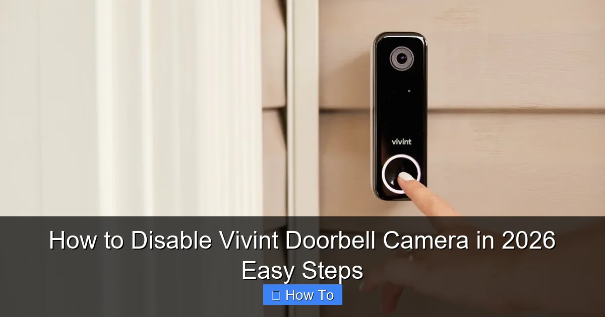 How to Disable Vivint Doorbell Camera in 2026 Easy Steps
