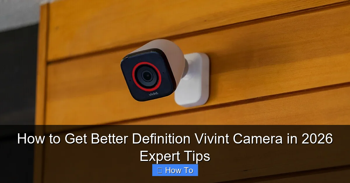 How to Get Better Definition Vivint Camera in 2026 Expert Tips