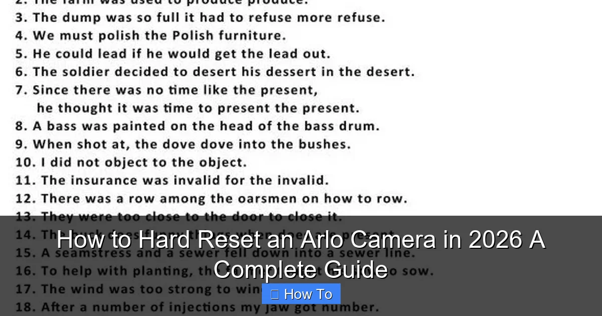 How to Hard Reset an Arlo Camera in 2026 A Complete Guide
