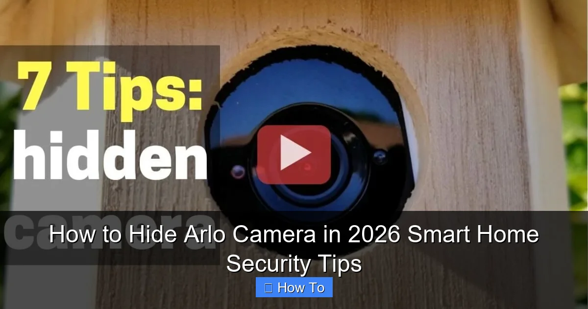 How to Hide Arlo Camera in 2026 Smart Home Security Tips