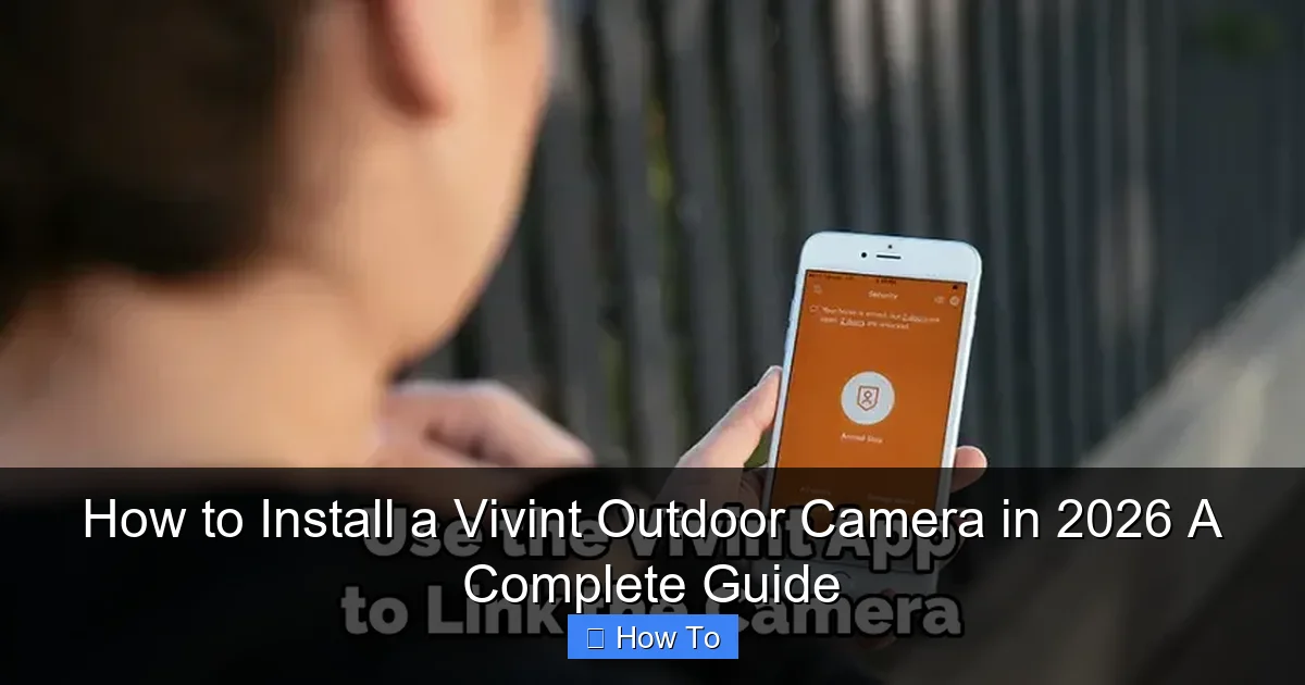 How to Install a Vivint Outdoor Camera in 2026 A Complete Guide