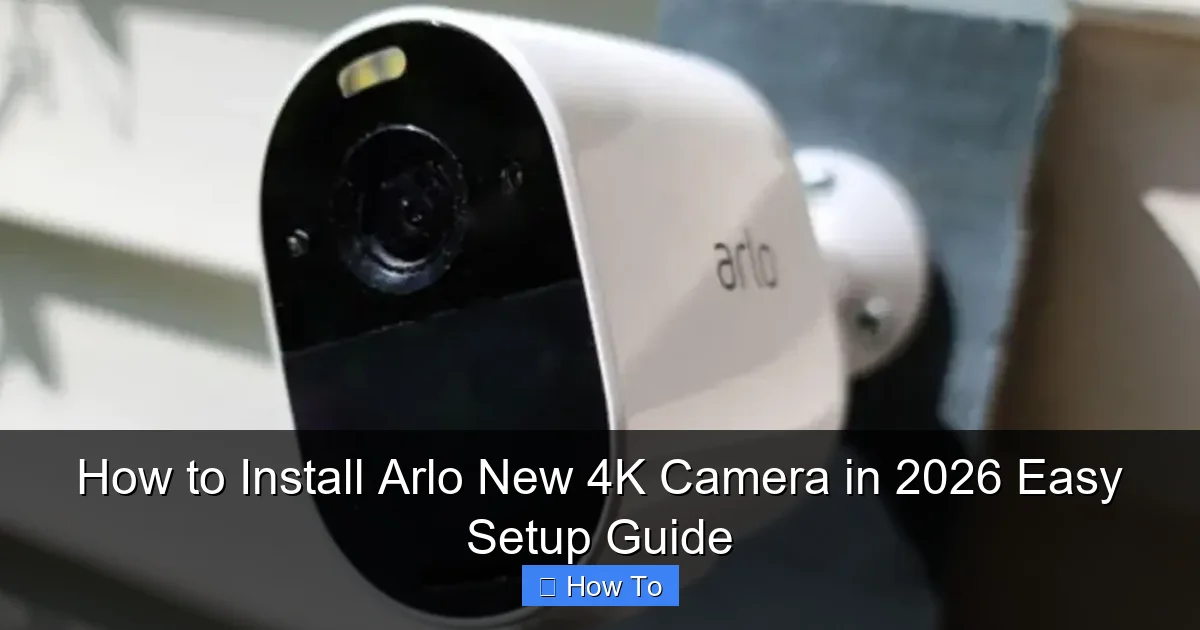 How to Install Arlo New 4K Camera in 2026 Easy Setup Guide