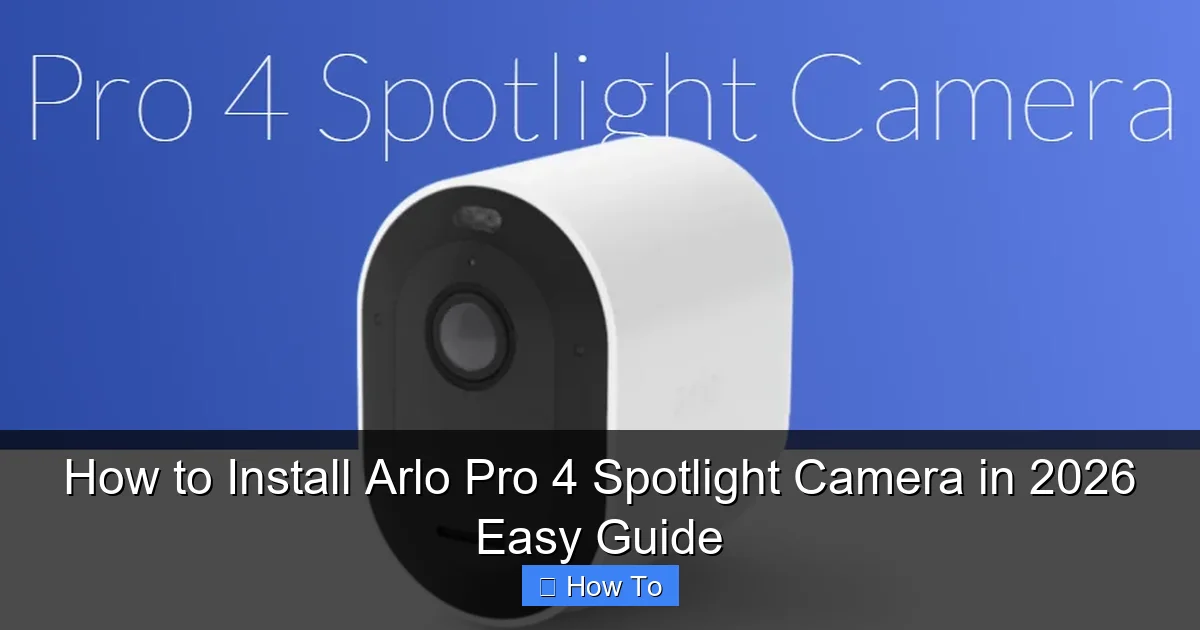 How to Install Arlo Pro 4 Spotlight Camera in 2026 Easy Guide