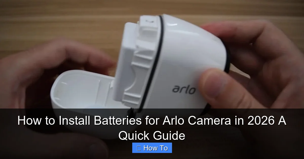 How to Install Batteries for Arlo Camera in 2026 A Quick Guide