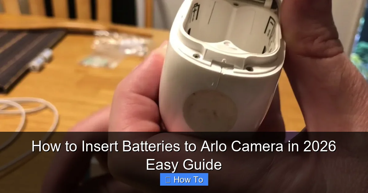How to Insert Batteries to Arlo Camera in 2026 Easy Guide