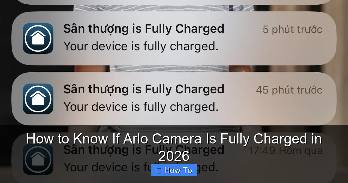 How to Know If Arlo Camera Is Fully Charged in 2026