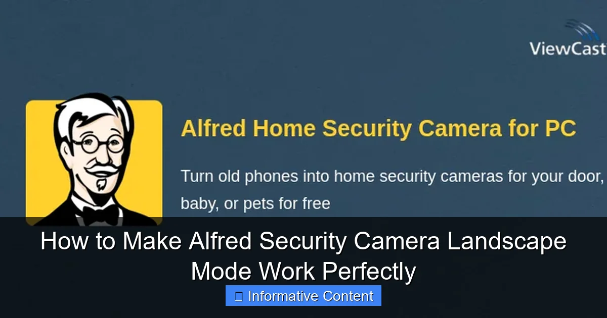 How to Make Alfred Security Camera Landscape Mode Work Perfectly