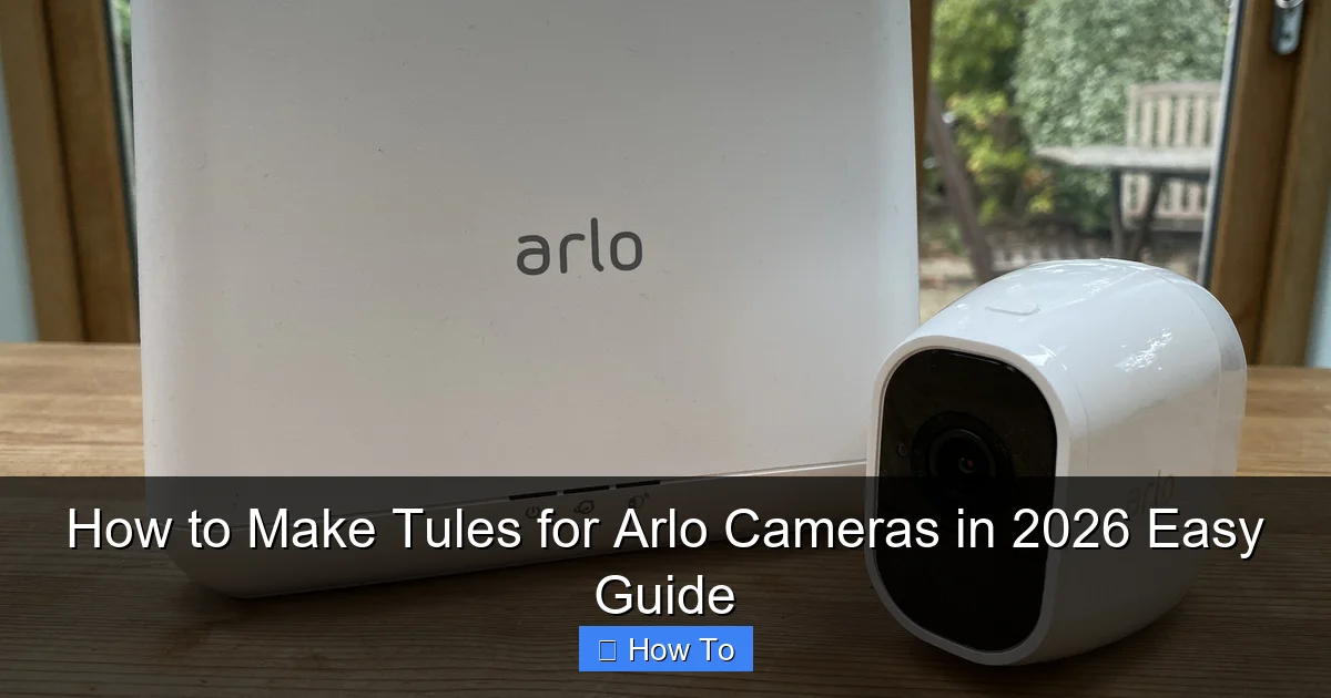 How to Make Tules for Arlo Cameras in 2026 Easy Guide