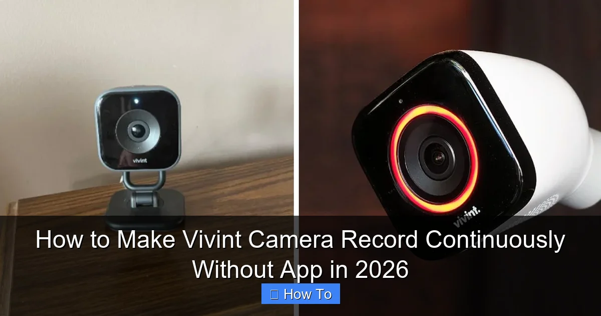 How to Make Vivint Camera Record Continuously Without App in 2026