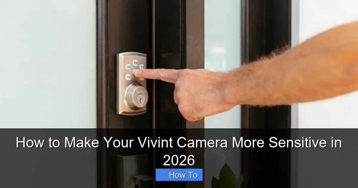 How to Make Your Vivint Camera More Sensitive in 2026