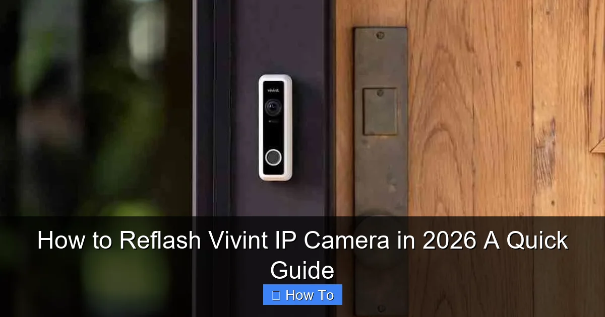 How to Reflash Vivint IP Camera in 2026 A Quick Guide