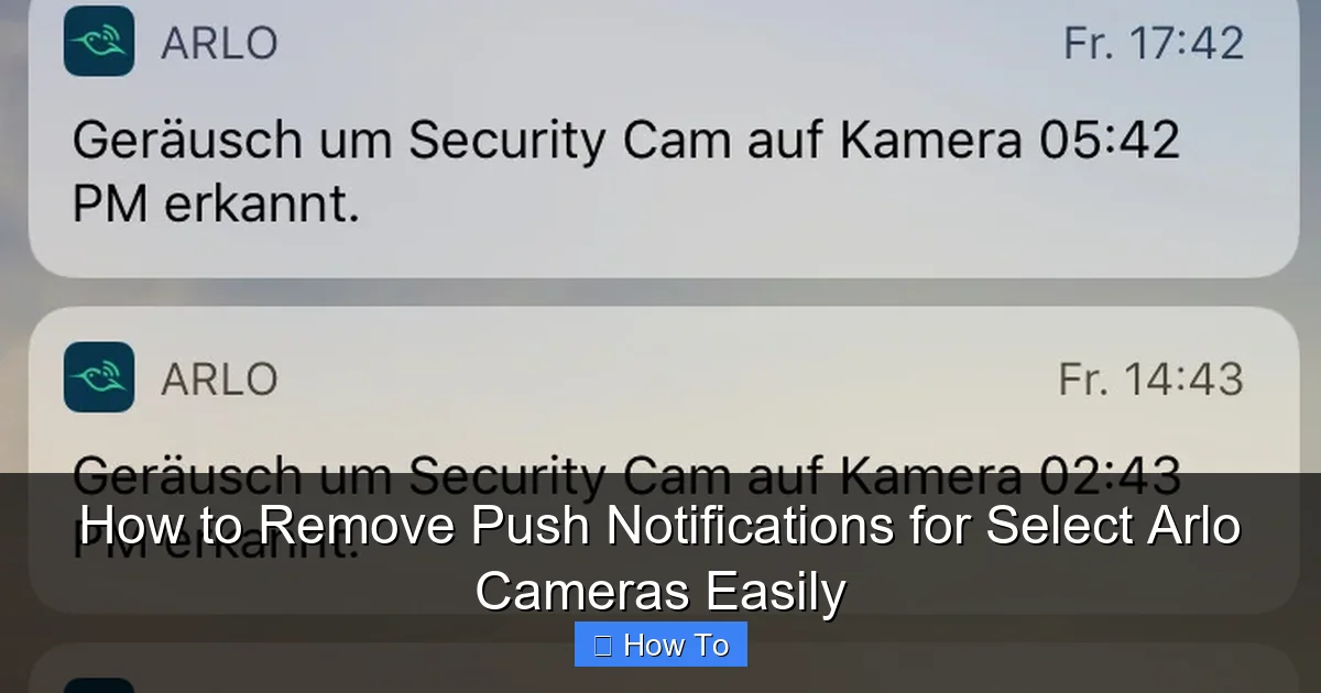 How to Remove Push Notifications for Select Arlo Cameras Easily