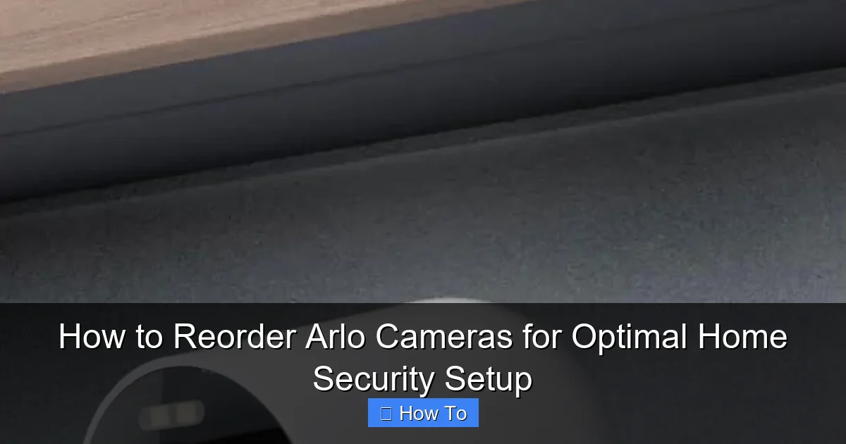 How to Reorder Arlo Cameras for Optimal Home Security Setup