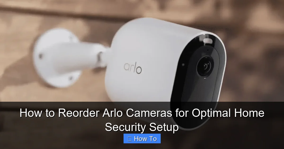 How to Reorder Arlo Cameras for Optimal Home Security Setup