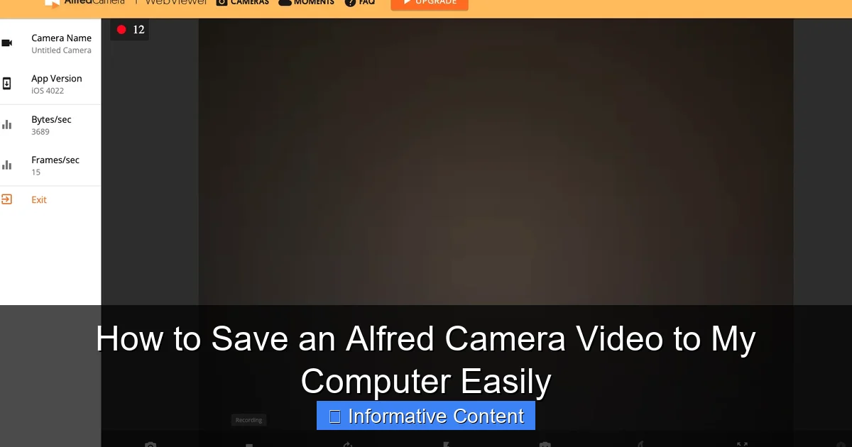 How to Save an Alfred Camera Video to My Computer Easily