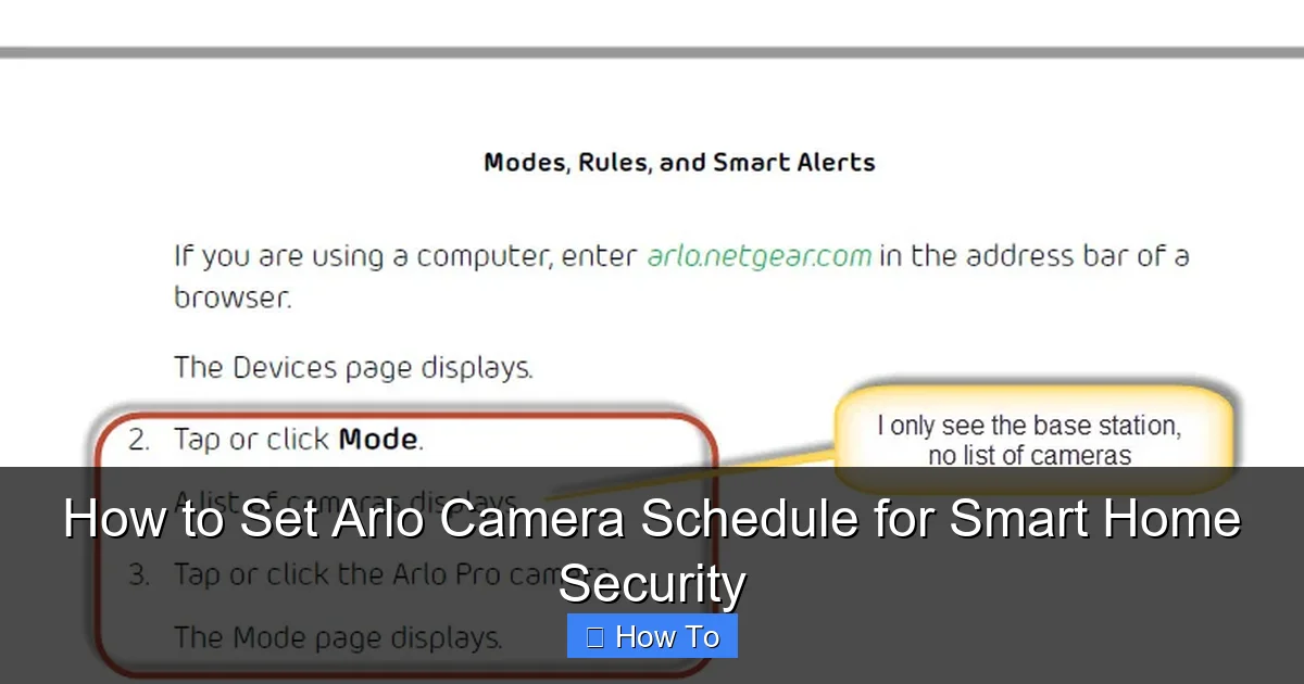 How to Set Arlo Camera Schedule for Smart Home Security