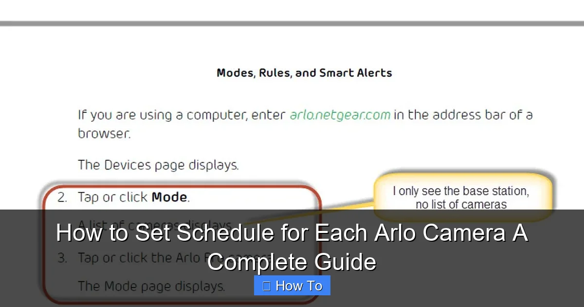 How to Set Schedule for Each Arlo Camera A Complete Guide