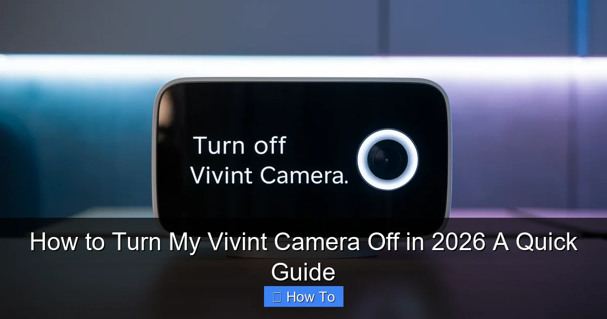 How to Turn My Vivint Camera Off in 2026 A Quick Guide