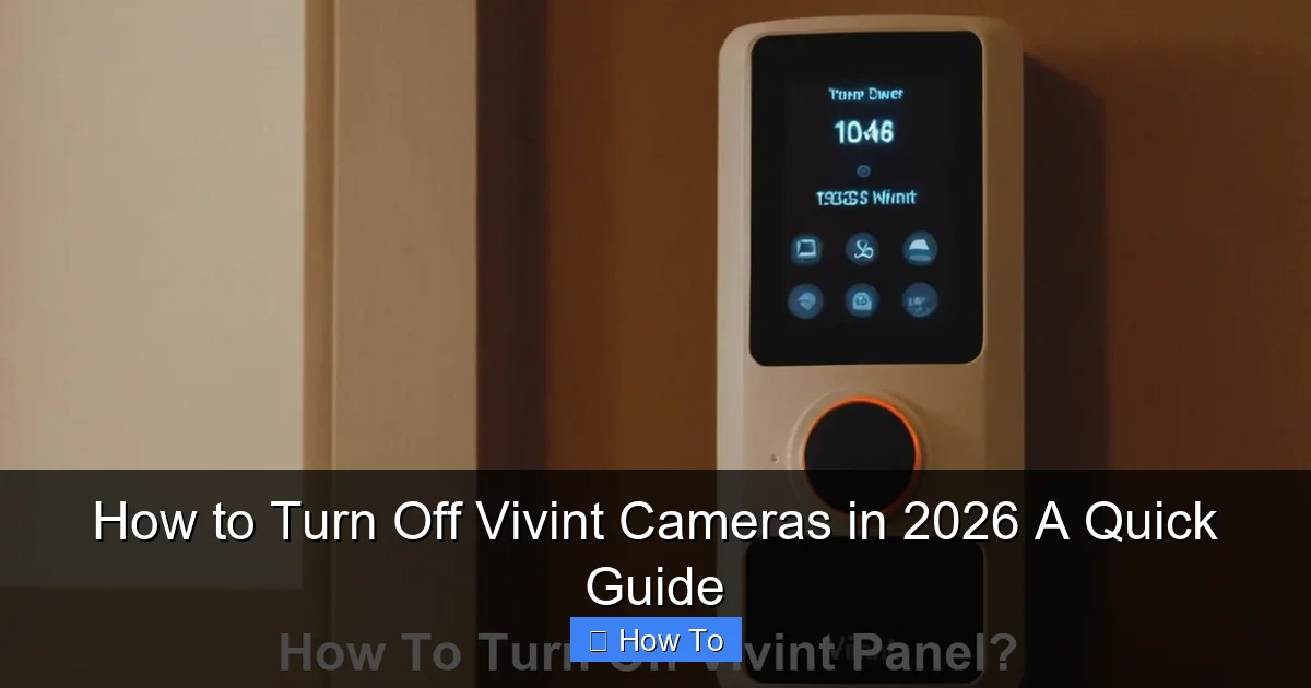 How to Turn Off Vivint Cameras in 2026 A Quick Guide