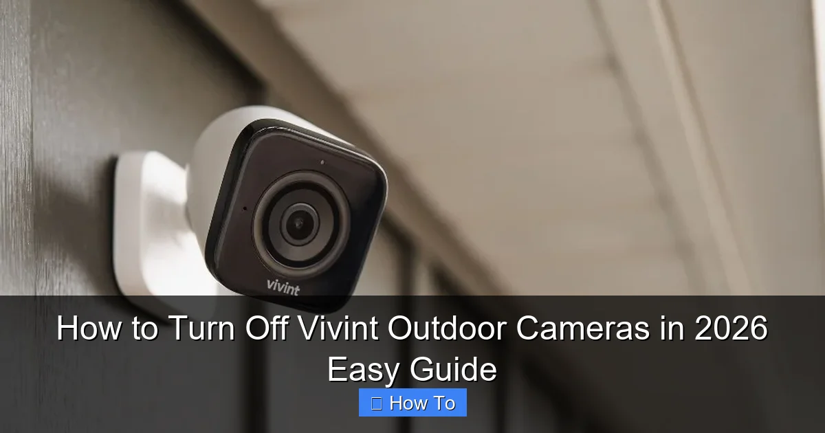 How to Turn Off Vivint Outdoor Cameras in 2026 Easy Guide