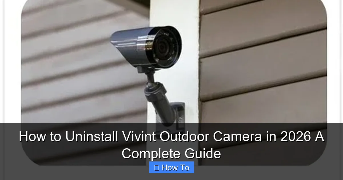 How to Uninstall Vivint Outdoor Camera in 2026 A Complete Guide