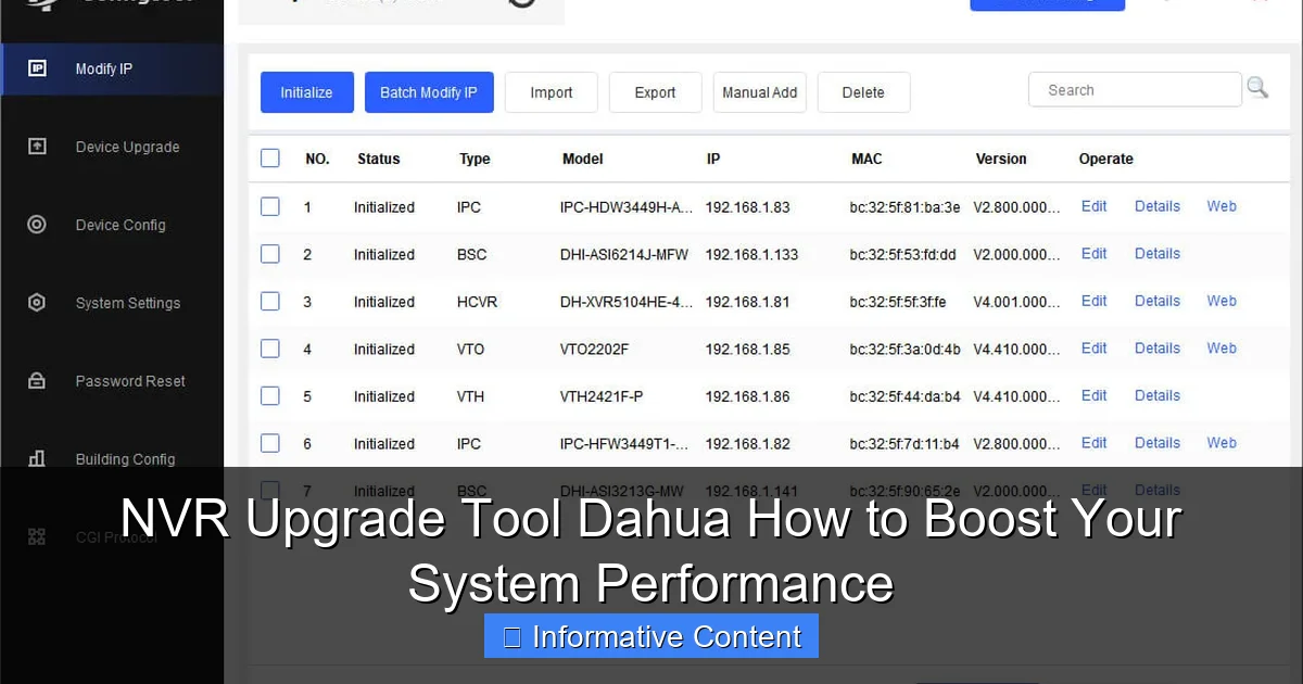 NVR Upgrade Tool Dahua How to Boost Your System Performance