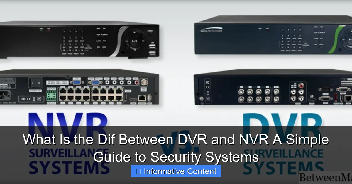 What Is the Dif Between DVR and NVR A Simple Guide to Security Systems