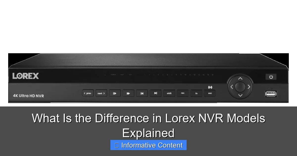 What Is the Difference in Lorex NVR Models Explained