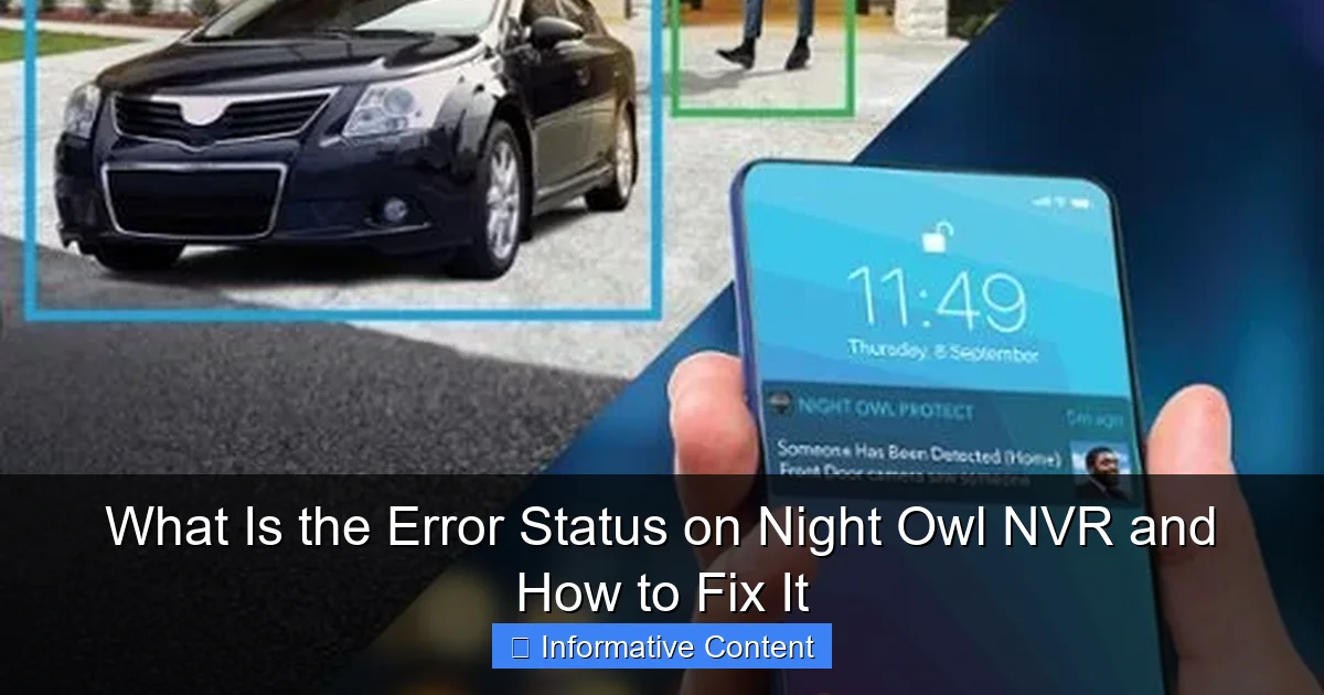 What Is the Error Status on Night Owl NVR and How to Fix It