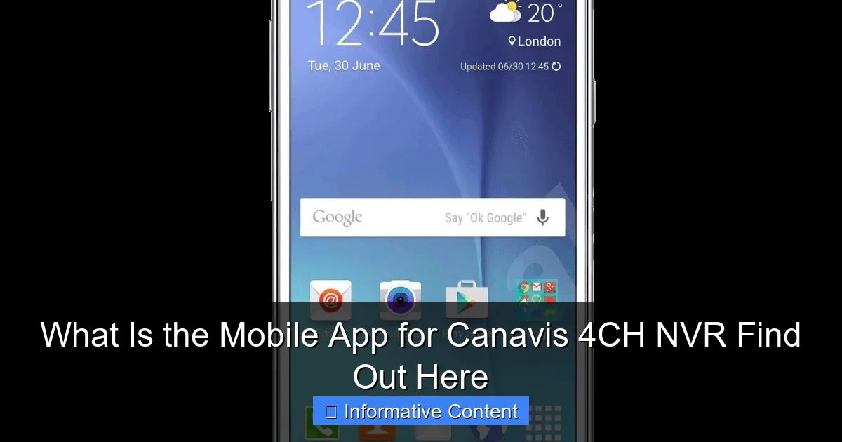 What Is the Mobile App for Canavis 4CH NVR Find Out Here