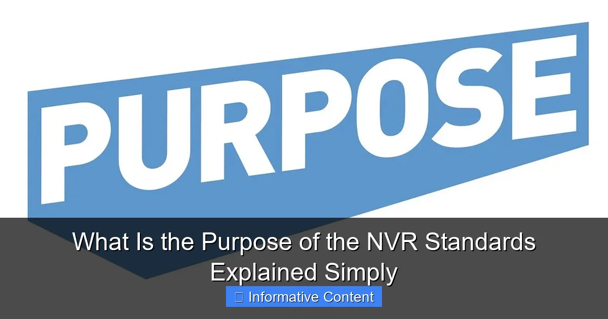 What Is the Purpose of the NVR Standards Explained Simply