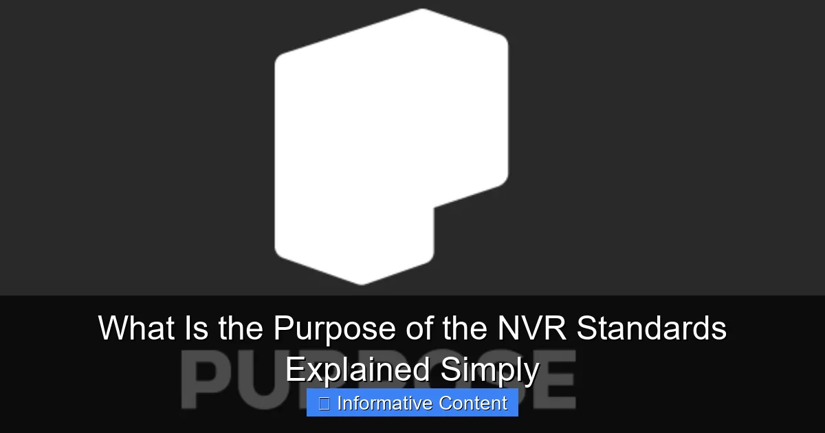 What Is the Purpose of the NVR Standards Explained Simply