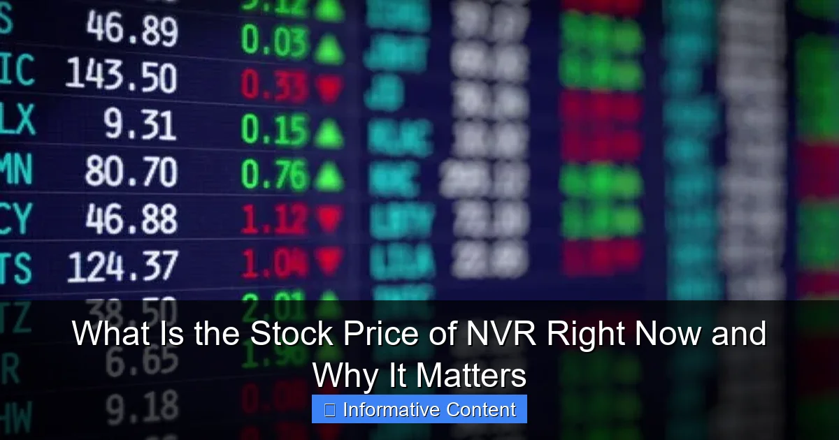 What Is the Stock Price of NVR Right Now and Why It Matters