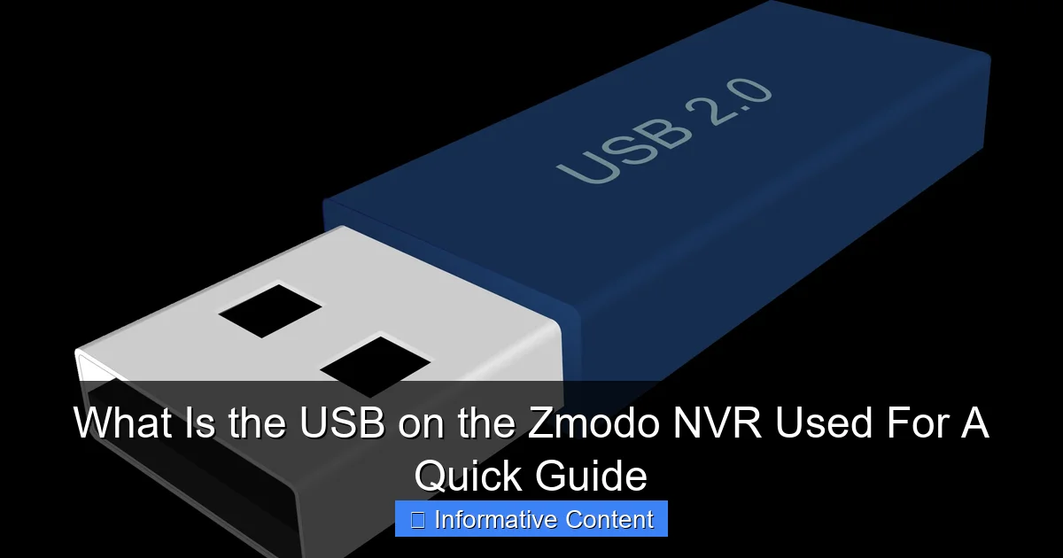 What Is the USB on the Zmodo NVR Used For A Quick Guide