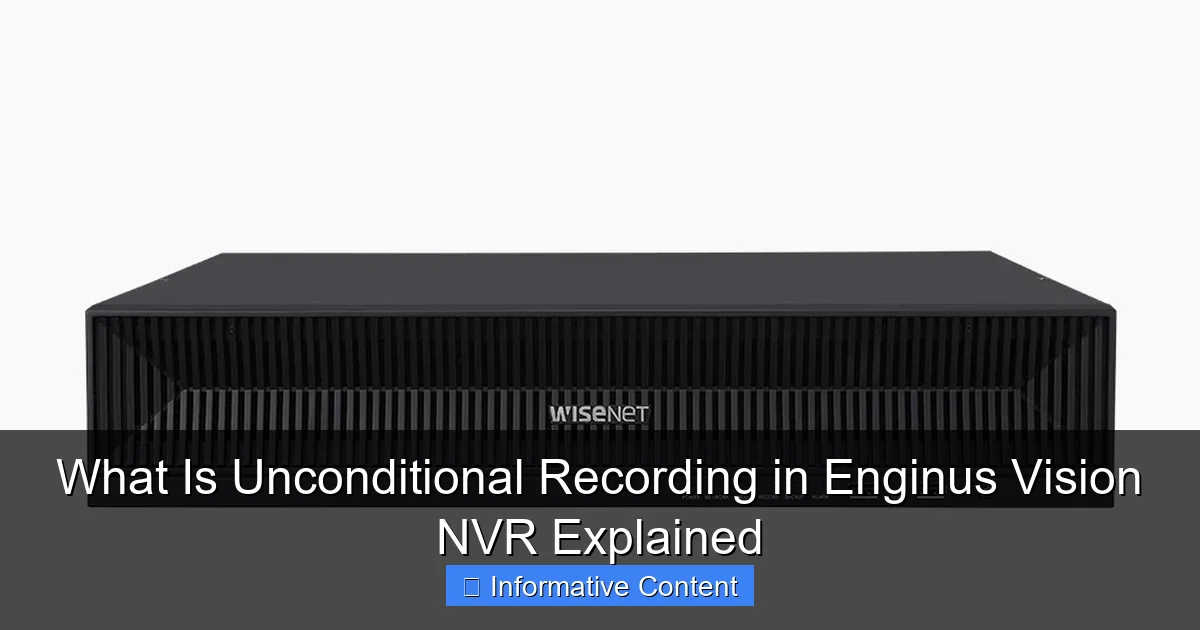 What Is Unconditional Recording in Enginus Vision NVR Explained