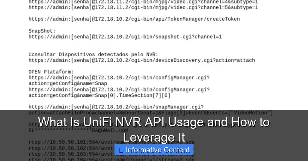 What Is UniFi NVR API Usage and How to Leverage It