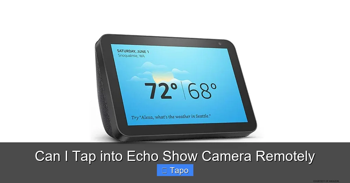 Can I Tap into Echo Show Camera Remotely