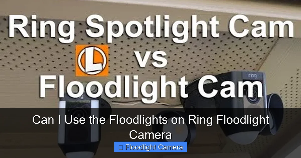 Can I Use the Floodlights on Ring Floodlight Camera